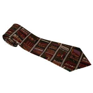 Bookshelf Novelty Tie Vintage  A. Rogers Design  Library Book Lover Gift